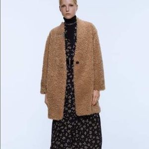 Zara Fleece Beige Coat
